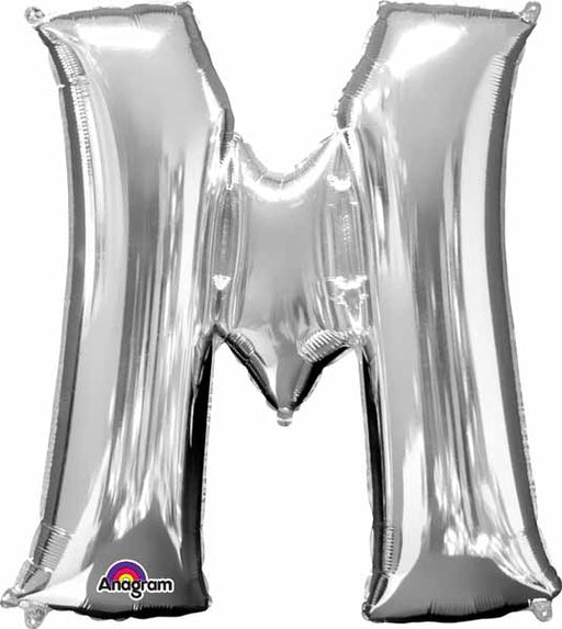 Silver Letter M 34 Inch Foil Balloon
