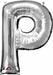 32-Inch Silver Letter P Foil Balloon