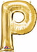 16-Inch Gold Letter P Foil Balloon