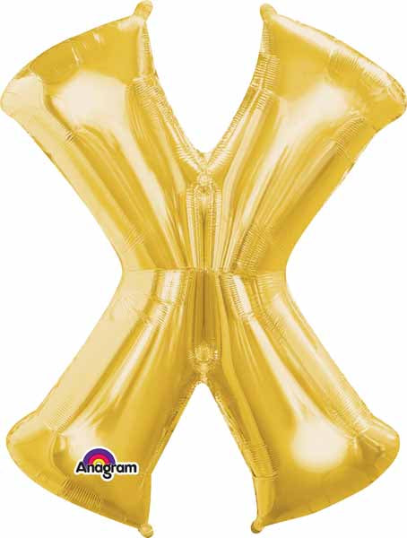 34-Inch Gold Letter X Foil Balloon