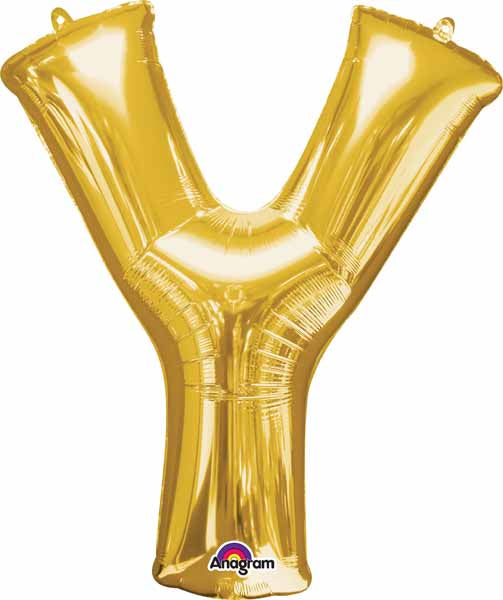 34 Inch Gold Letter Y Balloon