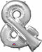 Silver Ampersand Foil Balloon, 34 Inch