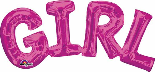 Pink GIRL Block Letter Foil Balloon