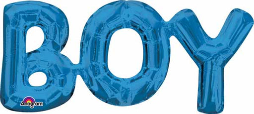 Blue BOY Block Letter Foil Balloon