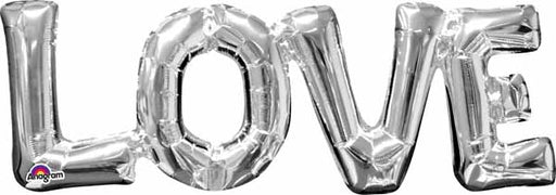Silver LOVE Block Letter Foil Balloon