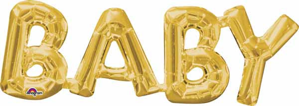 BABY GOLD CI: BLOCK PHRASE 26"WX 9"H S55