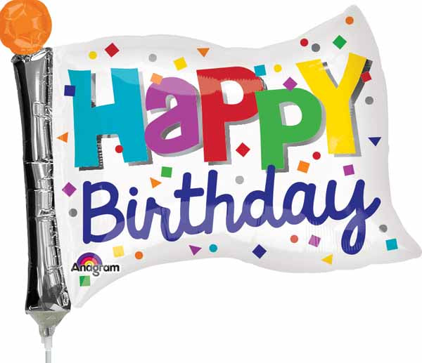 Birthday Flag Mini Shape Foil Balloon