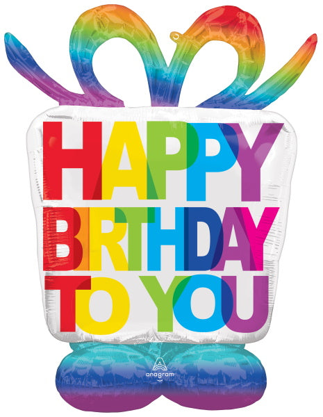 Birthday Present AirLoonz Foil Balloon, 50 Inch