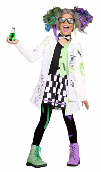 Lab Brat Mad Scientist Girls Costume, Medium 8-10