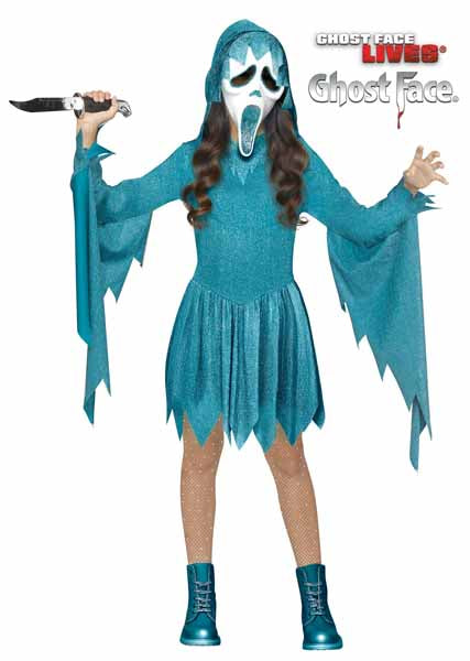 Pastel Teal Ghost Face Child Costume, Small 4/6