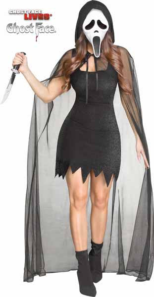 Ghost Face 30th Anniversary Women's Black Costume