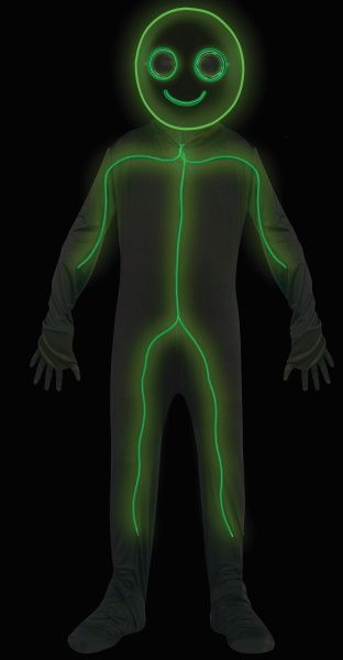 Boys' Light-Up Stick Figure Costume, Large 12-14
