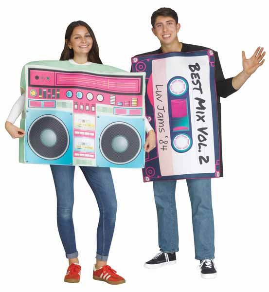 Cassette & Boombox Adult Couples Costume Set