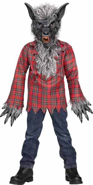 Kids' Grey Werewolf Costume, Large (12-14)