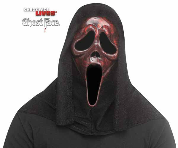 Red Marble Ghost Face Mask