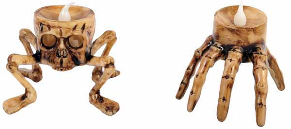 Creepy Skull and Hand Votive Halloween Decor, Assorted Styles