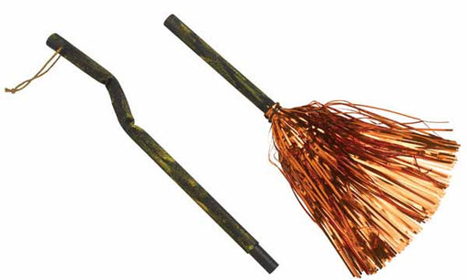 Orange Witch Broom Costume Accessory