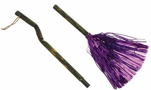 Purple Witch Broom Costume Accessory