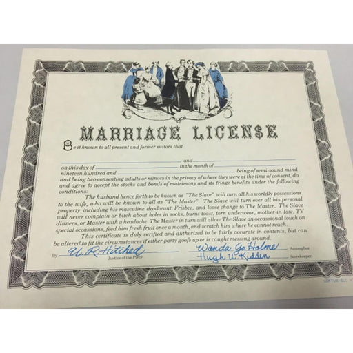 Fake Marriage License 1/pc