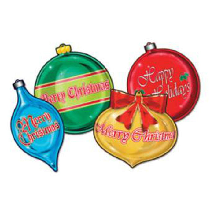 Festive 16" Christmas Ornament Cutouts (12/Pk)