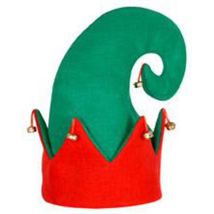 "Festive Felt Elf Hat With Bells (1/Pkg)"