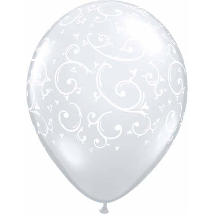 "Filigree & Hearts Clear Balloons (50 Pack)"