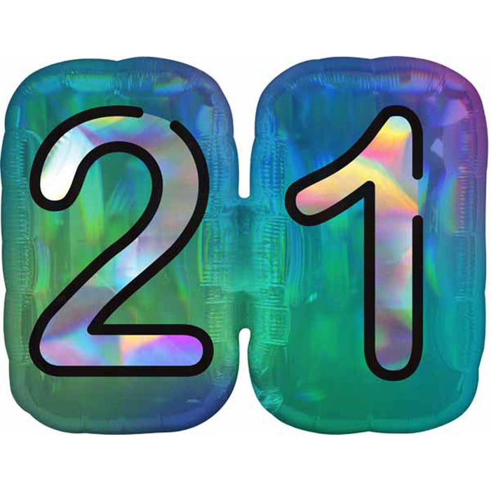 Finally 21 Holographic 27" SuperShape Foil Balloon (3/Pk)