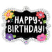 Flower Bday Dots 30" Shape C Decoration Package