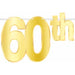 Gilded Happy 60th Birthday Foil Streamer Glowing Banner for Milestone Celebrations (1/Pk)