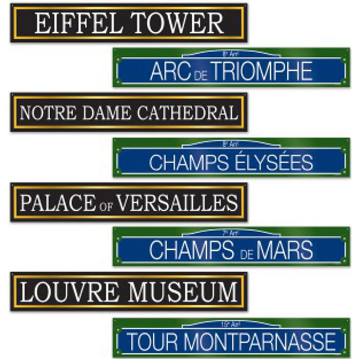 French Street Sign Cutouts - Set Of 4