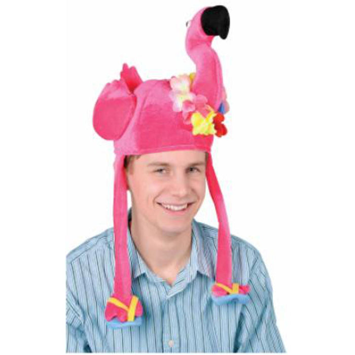 "Fun And Cozy Plush Flamingo Hat"