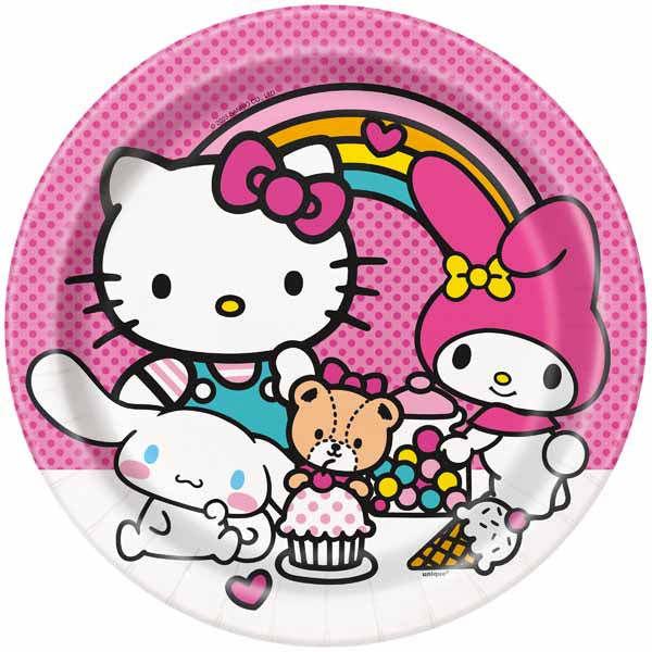 Hello Kitty dinner plates for a Hello Kitty birthday party