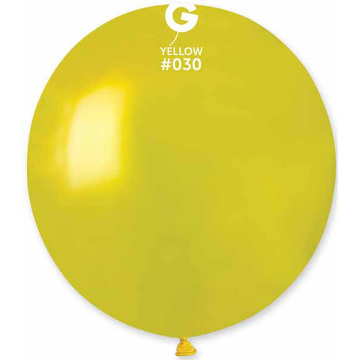 Gemar 19" Metallic Yellow #030 Balloons (25/Bag)