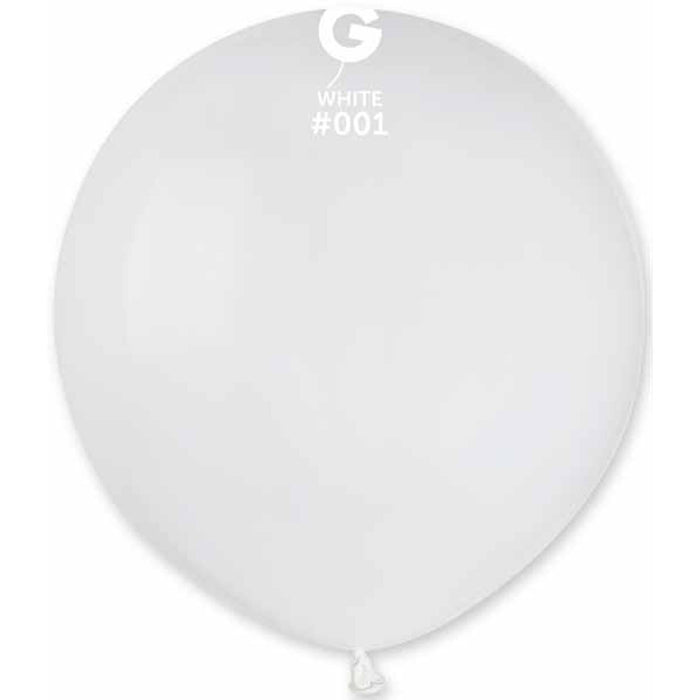 Gemar 19" White #001 Balloons - Pack Of 25