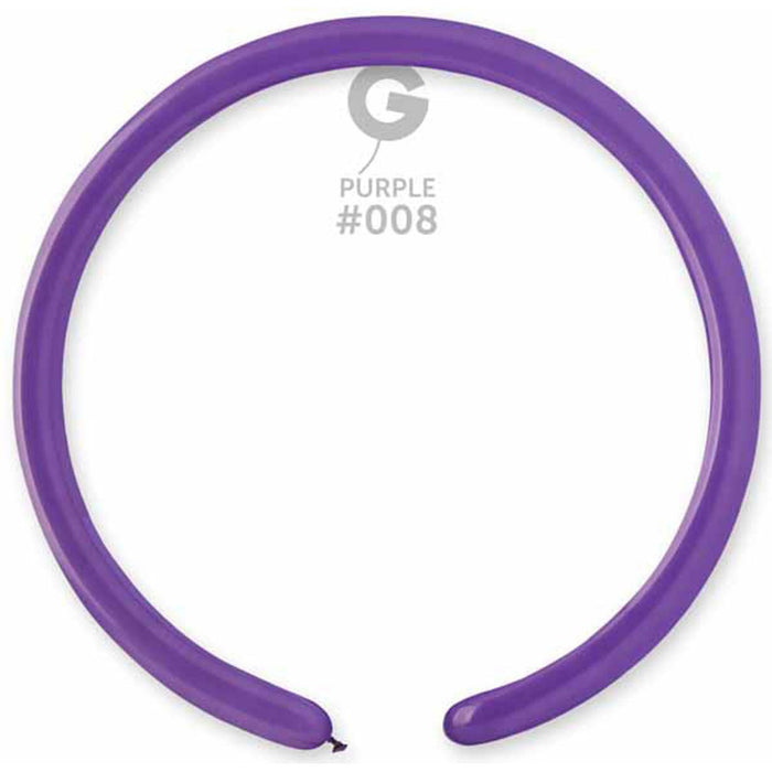 Gemar 260 Purple Latex Balloons - 50/Bag.