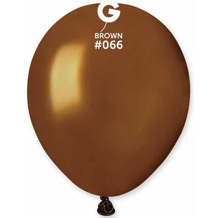 Gemar 5" Metallic Brown Balloons (Pack Of 100) #066