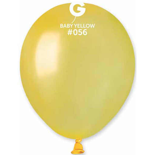 Gemar 5" Metallic Baby Yellow Balloon #056.