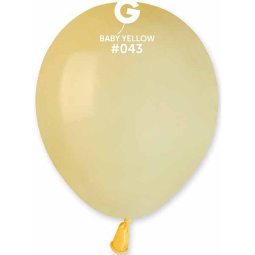 Gemar 5" Mustard/Bab Y Yellow Latex Balloons 100-Pack