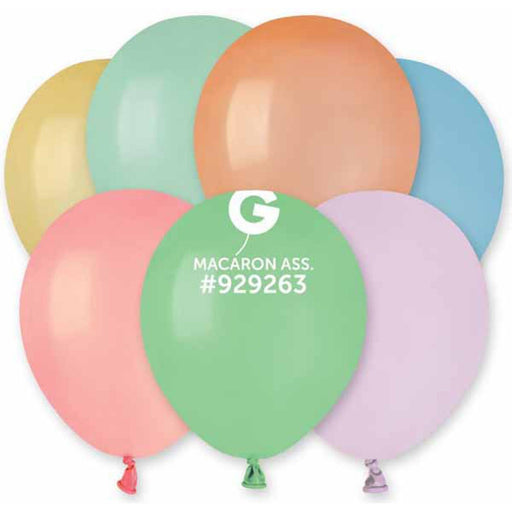 Gemar 5" Pastel Asst Macaron Balloons (100 Pack) #080