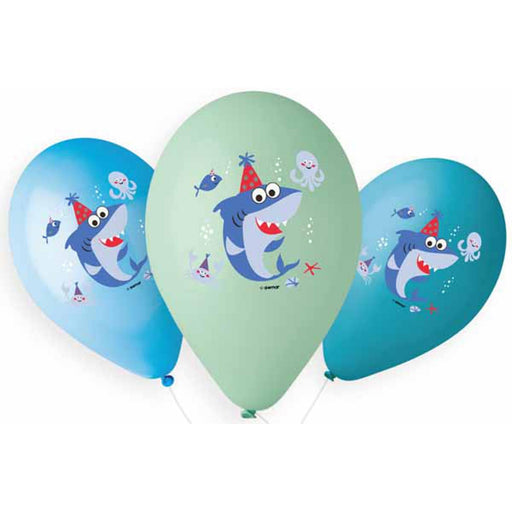 Gemar Baby Shark Balloons - 13" Multicolor (50/Bag)