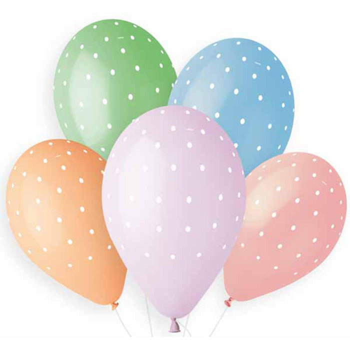 Gemar Chic Dots On Pastel Balloons - 50 Count (13")