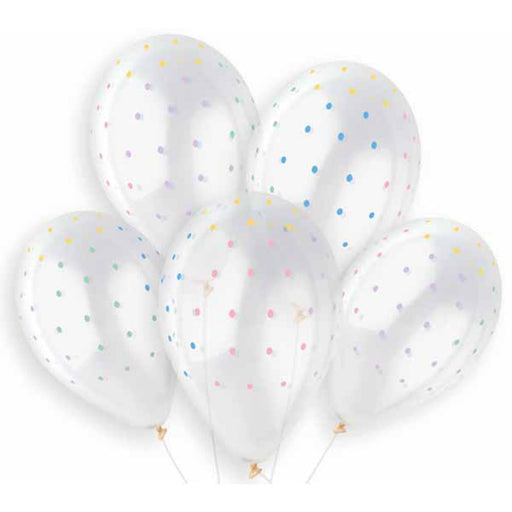 Gemar Chic Dots 13" Clear Balloons - 50/Bag