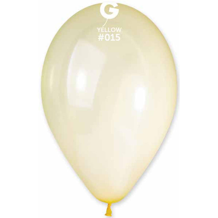 Gemar Crystal Yellow Latex Balloons - 13" - 50/Bag