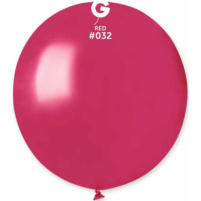 Gemar Metallic Berry Red Latex Balloons - 19" 25/Bg #032