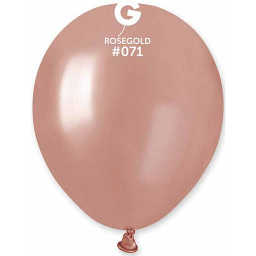 Gemar Metallic Rose Gold 5" Balloons - Pack Of 100