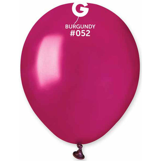 Gemar Metallic Burgundy Balloons - 5" - Pack Of 100