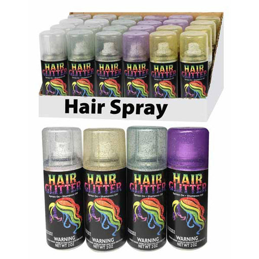 "Get Sparkling Hair With Glitter Hair Spray - Pack Of 24/4Clr"