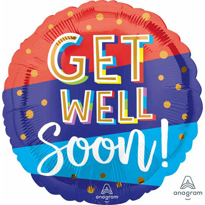 "Get Well Bouncy Type Balloon (18" Round, Pack Of 40)"