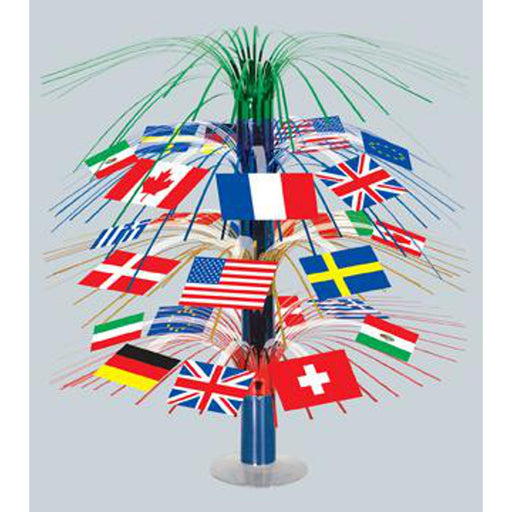 "Global Flags Cascade Centerpiece"