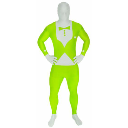 Glow-In-The-Dark Green Tuxedo Morphsuit - Large.